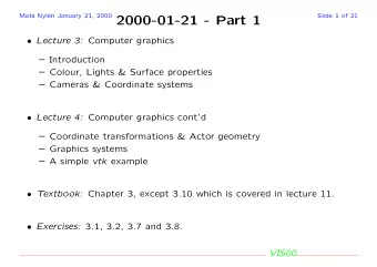 2000-01-21 - Part 1  Lecture 3: Computer graphics  Introduction  Colour, Lights &amp;