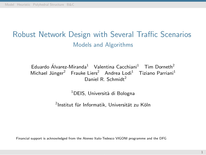 robust network design with several traffic scenarios
