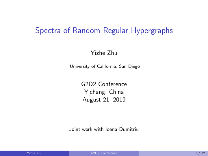 spectra of random regular hypergraphs