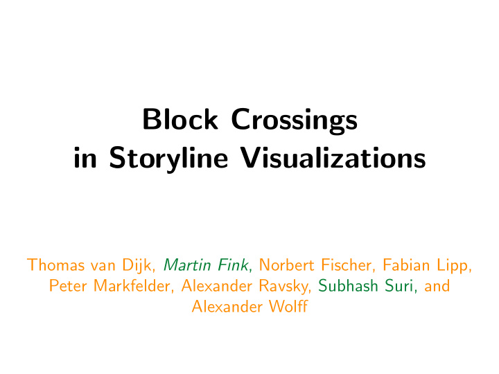 block crossings in storyline visualizations