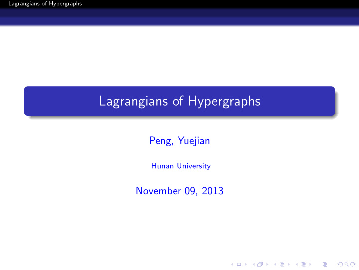 lagrangians of hypergraphs