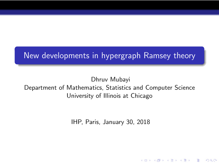new developments in hypergraph ramsey theory