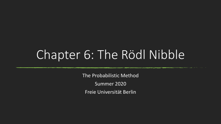 chapter 6 the r dl nibble