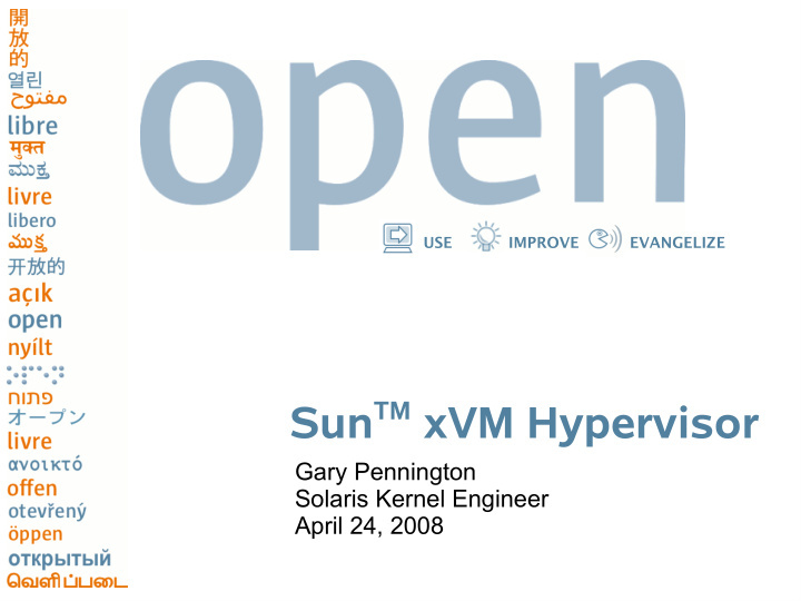 sun tm xvm hypervisor