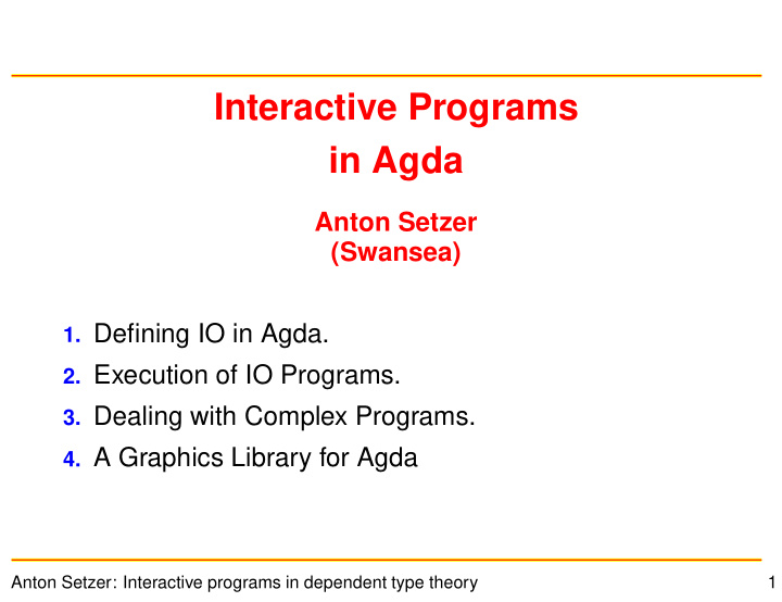 interactive programs in agda