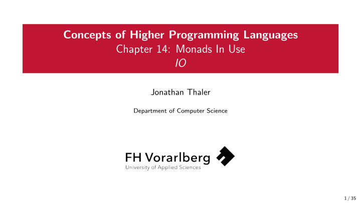concepts of higher programming languages chapter 14