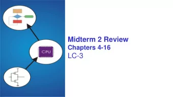 Midterm 2 Review  Chapters 4-16  LC-3  Topics  Bit width  Range of offsets  Purpose of