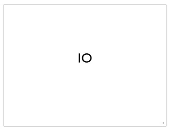 IO  1  Today  IO  TA Evaluations  2  Key Points  CPU interface and interaction with IO