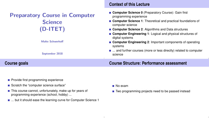 preparatory course in computer