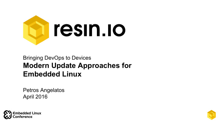 modern update approaches for embedded linux