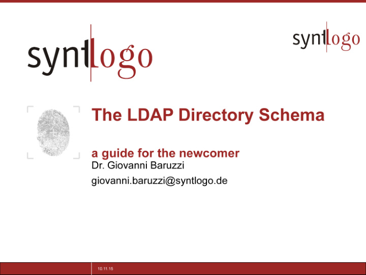 the ldap directory schema agenda
