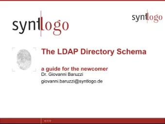 The LDAP Directory Schema  AGENDA  Why do we need a good schema?  From the White Pages to