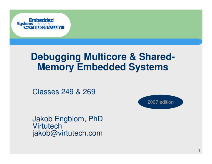 debugging multicore shared memory embedded systems