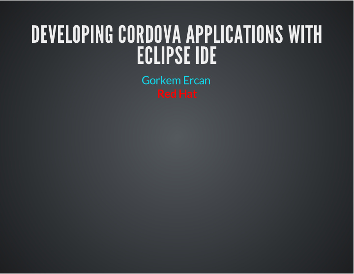 developing cordova applications with eclipse ide