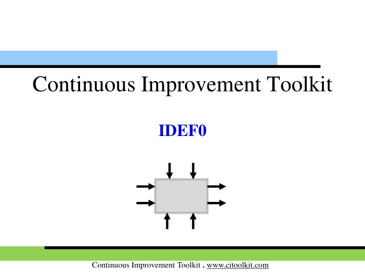 continuous improvement toolkit