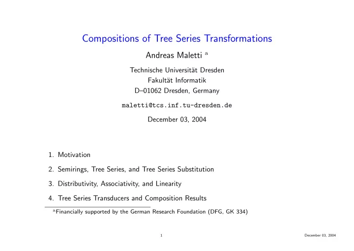 compositions of tree series transformations