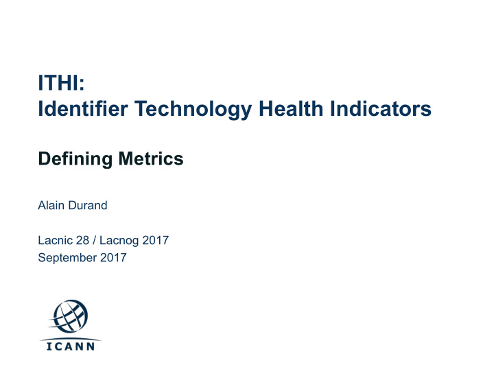 ithi identifier technology health indicators