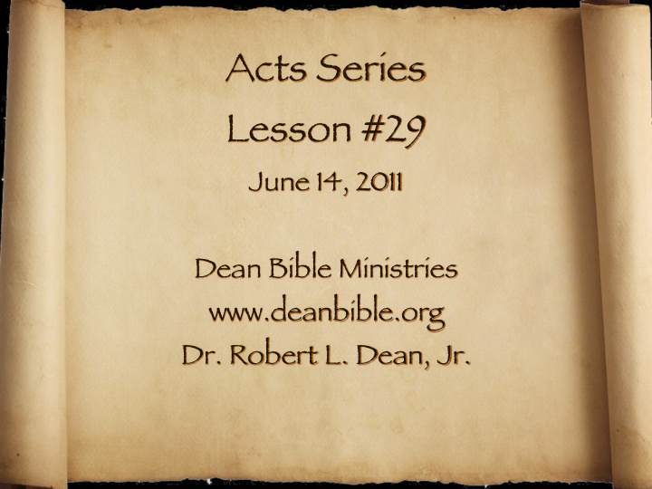 acts series lesson 29