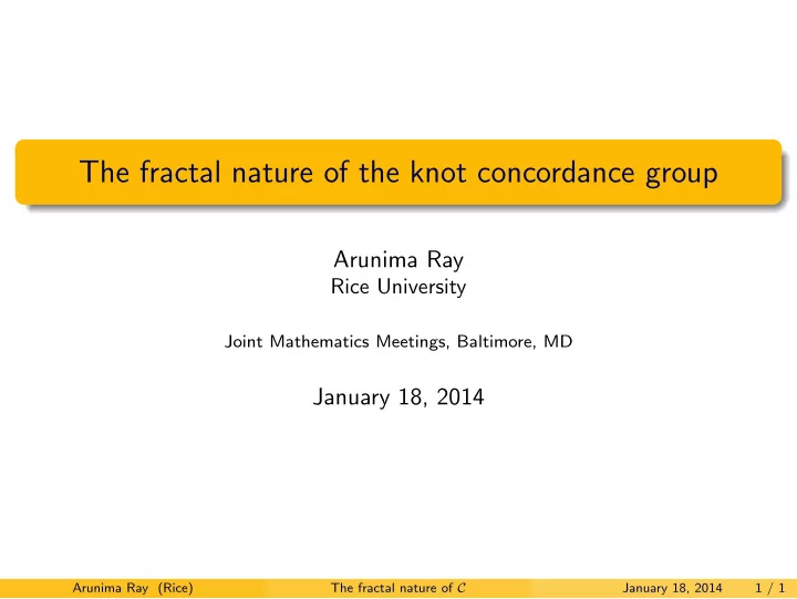 the fractal nature of the knot concordance group