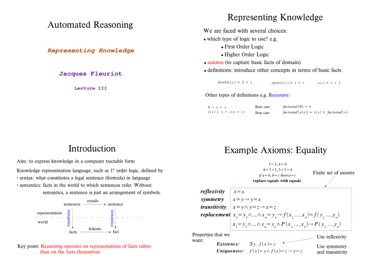 representing knowledge automated reasoning
