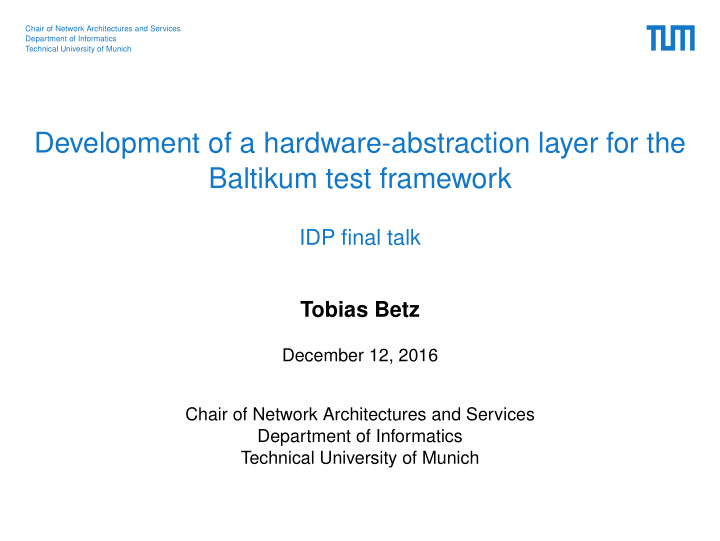 development of a hardware abstraction layer for the