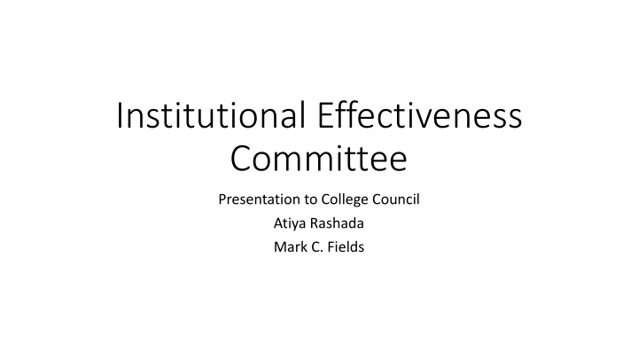 institutional effectiveness