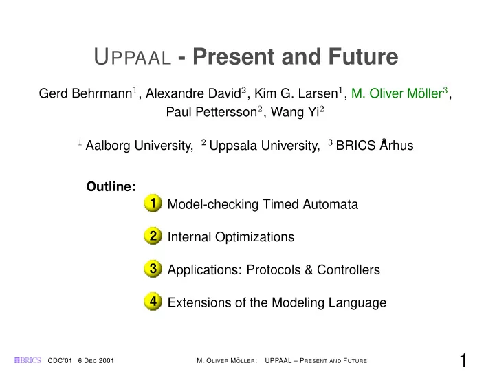 u ppaal present and future