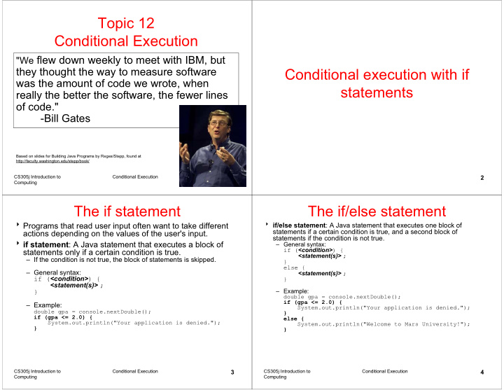 topic 12 conditional execution