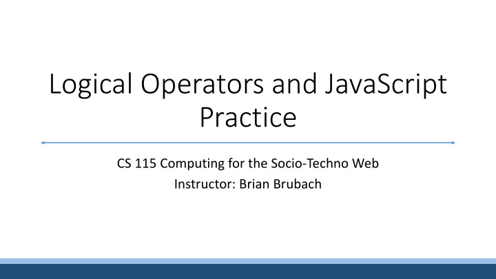 logical operators and javascript practice