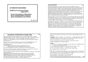AUTOMATED REASONING  background information on unifiers. The theorems in A1b and A1c are important