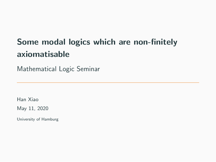 some modal logics which are non finitely axiomatisable