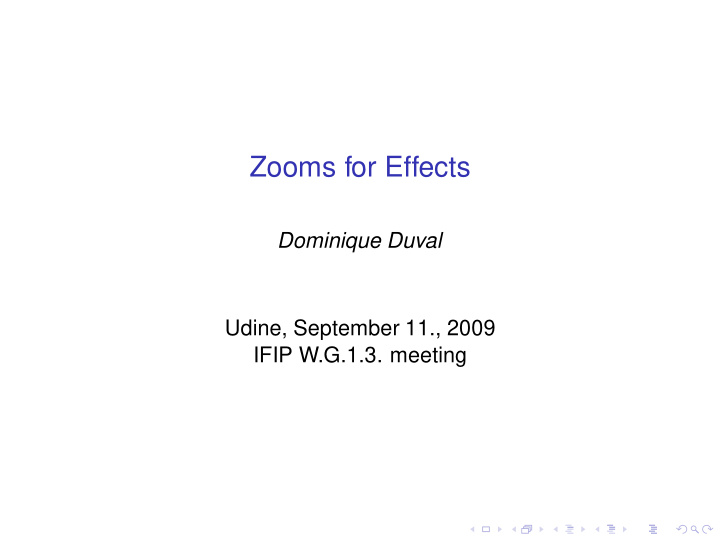 zooms for effects