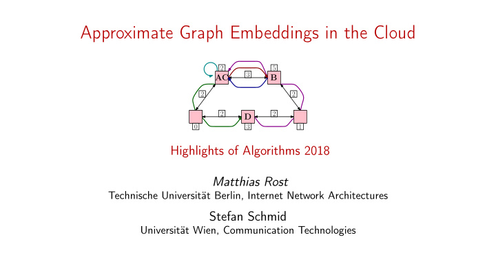 approximate graph embeddings in the cloud