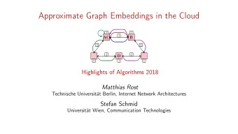 Approximate Graph Embeddings in the Cloud  2  5  3  AC  B  2  2  2  2  D  0  3  1  Highlights of