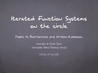Iterated Function Systems  on the circle  Pablo G. Barrientos and Artem Raibekas  Universidad de