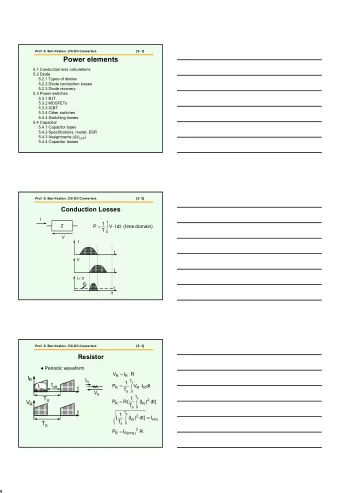 1  Prof. S. Ben-Yaakov , DC-DC Converters  [5- 4]  Average power  =  +      I  I  I  cos(  t