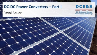 DC-DC Power Converters  Part I  Pavol Bauer  Learning Objectives    What is the duty cycle?