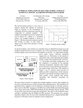 NUMERICAL SIMULATION OF SELF-STRUCTURING ANTENNAS  BASED ON A GENETIC ALGORITHM OPTIMIZATION SCHEME