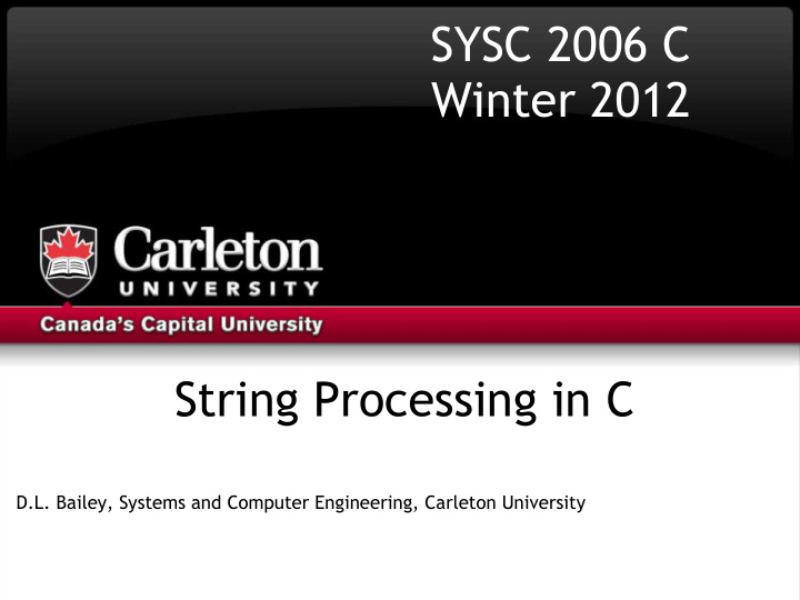 sysc 2006 c winter 2012 string processing in c