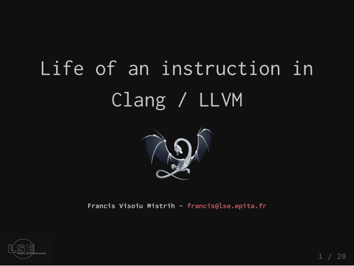 life of an instruction in clang llvm