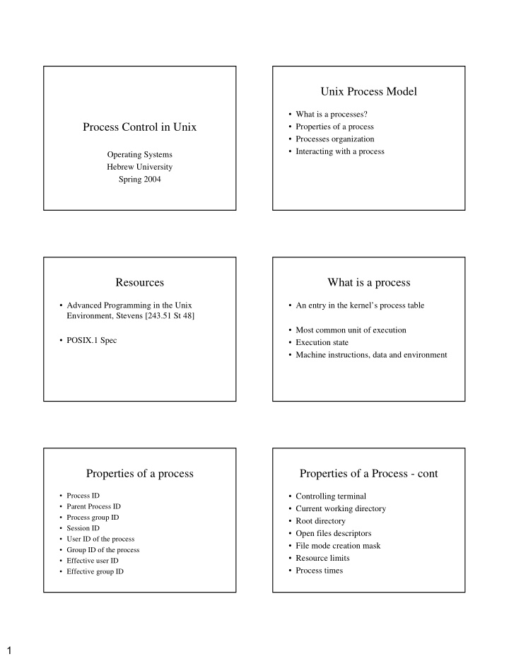 unix process model