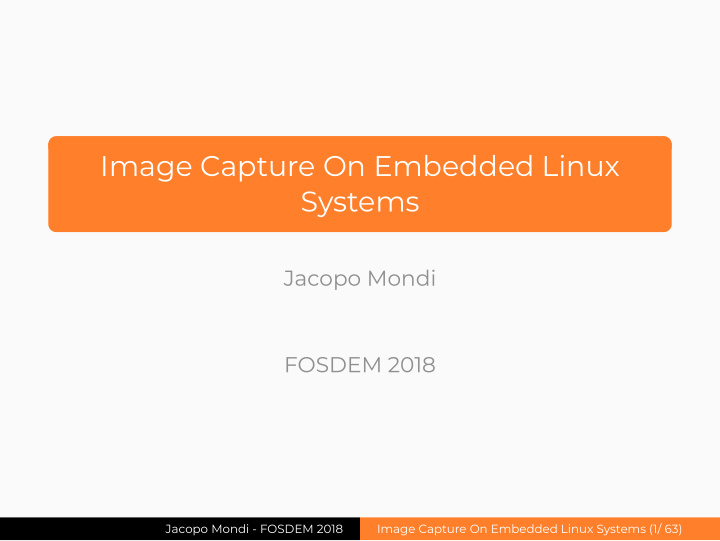 image capture on embedded linux systems