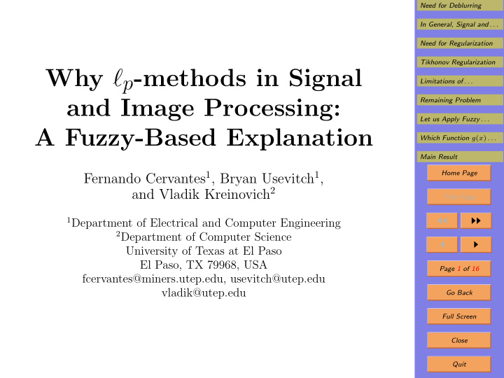 why p methods in signal