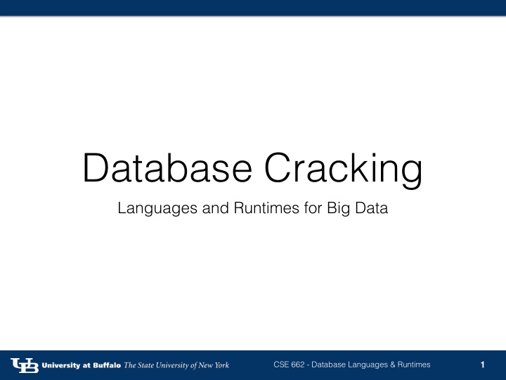 database cracking