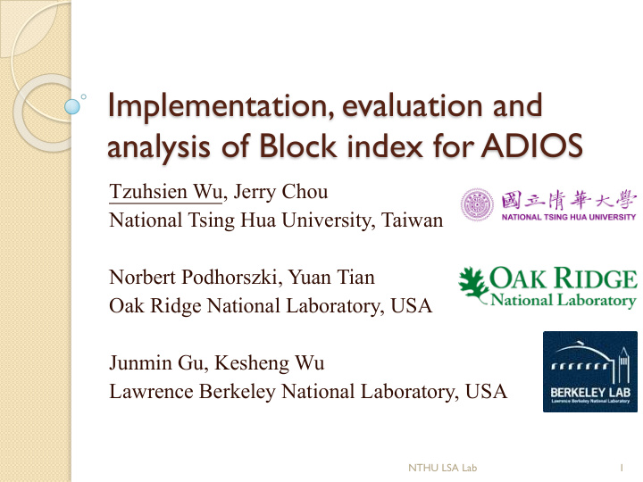implementation evaluation and analysis of block index for