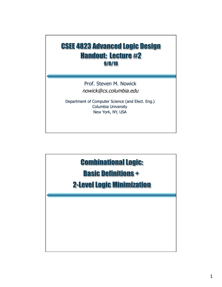 csee 4823 advanced logic design