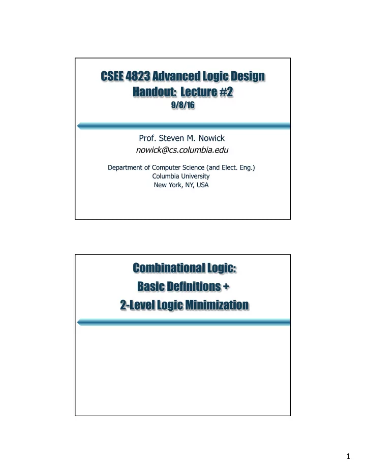 csee 4823 advanced logic design
