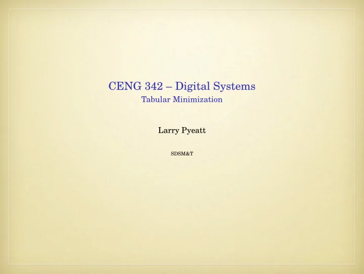 ceng 342 digital systems
