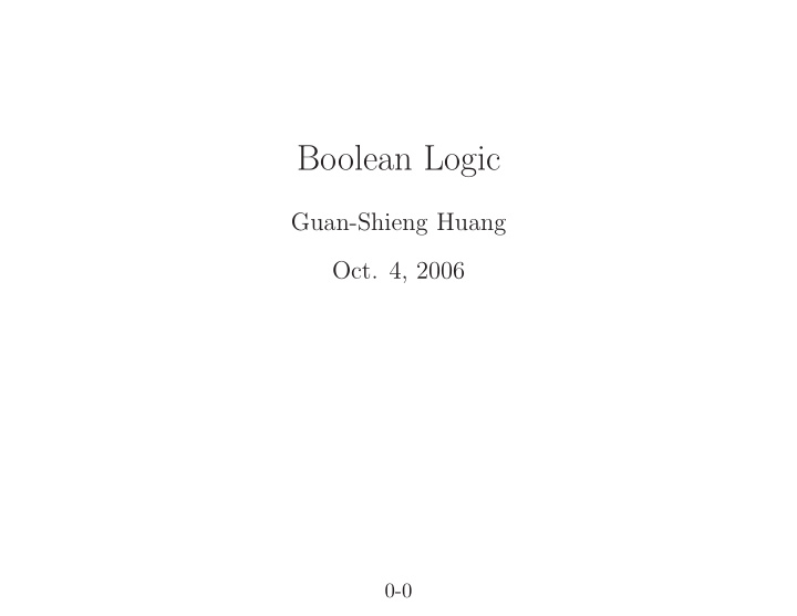 boolean logic