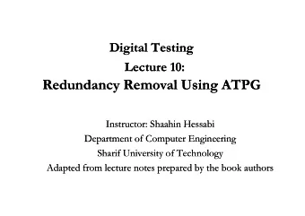 Red nd nc Remo  Red nd nc Remo  Redundancy Removal Using ATPG  Redundancy Removal Using ATPG  l